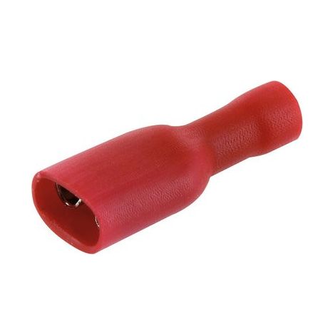 Clip femelle isolé en PVC rouge, diamètre 6,35 mm, vendu par lot de 10 (1/3)