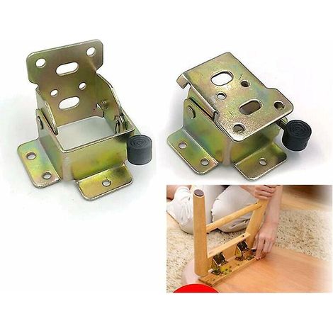 1 Paireextension De Pied De Table Pliante Autobloquante 90 Degrs, Support D'tagre Pliable, Tlescopique, Cach, Pour Bureau, Lit, Charnires (m1-an (1/5)
