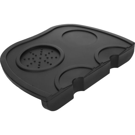 Silikon-Kaffeetampferhalter, Pulverpad, rutschfeste Kaffeetampermatte, Kaffeezubehör, Schwarz, Groß (1/5)