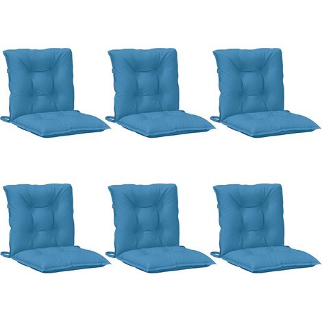 Maison Exclusive - Cuscini Sedia Schiena Bassa 6 pz Blu Mélange 100x50x7 Tessuto (1/5)