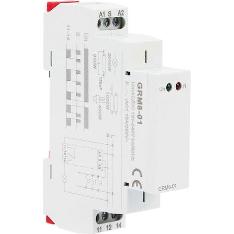 Relais à impulsions électroniques GRM8-01, relais à verrouillage, relais à mémoire, alimentation 12-240 V CA/CC, intelligent WHBYV (1/4)