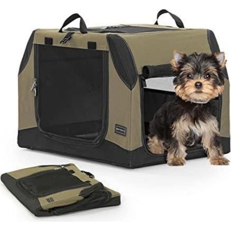 Hundetransportbox faltbar für Auto, Kofferraum & Rückbank, Größe S, Armeegrün (1/5)