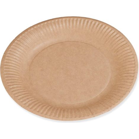 Assiettes En Carton Kraft - Lot De 50 - 23cm - FSC - Pour Repas Et Fêtes - Assiettes En Carton Kraft - Lot De 50 - 23cm - FSC - Pour Repas Et Fêtes (1/3)