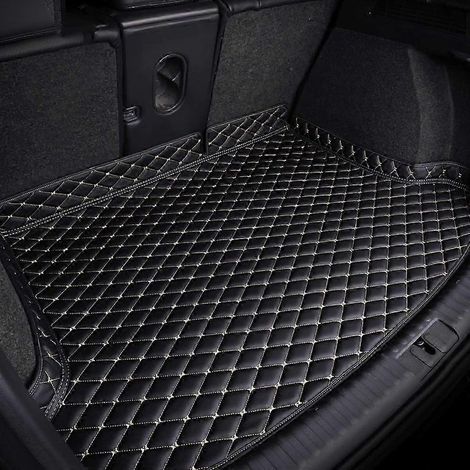 Kofferraumwanne mit erhöhtem Rand für Mazda CX-5 (2017–2023), Leder-Kofferraummatte, Schutzwanne – hundefreundlich und wasserdicht, Zubehör 25-2 Schwarz-Beige (1/5)
