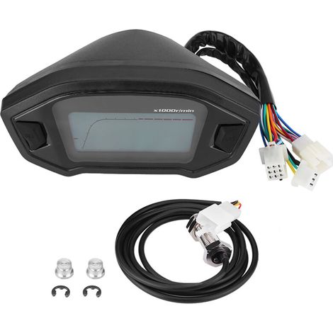 Compteur LCD Multifonction pour Moto avec Capteur de Vitesse et Tachymètre Coloré