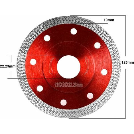 Ulisem Disque Diamant 125 Carrelage, Disque Diamant Fine Coupe Sèche, Disque à Tronçonner Diamanté Lame de Scie Circulaire pour Carrelage Granit Ceramique Marbre Carreaux Calcaire Bois (125mm)LO-Ron (1/4)