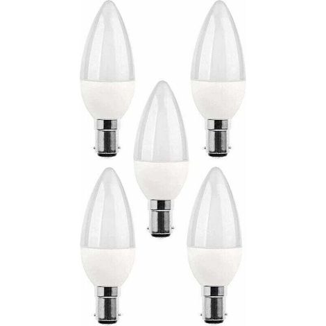 5er-Packung B15 LED-Lampen, 5W Glühlampe, 220V 270 lm, 3000K Tageslicht, B15 Bajonettsockellampe, [Energieeffizienzklasse A+].