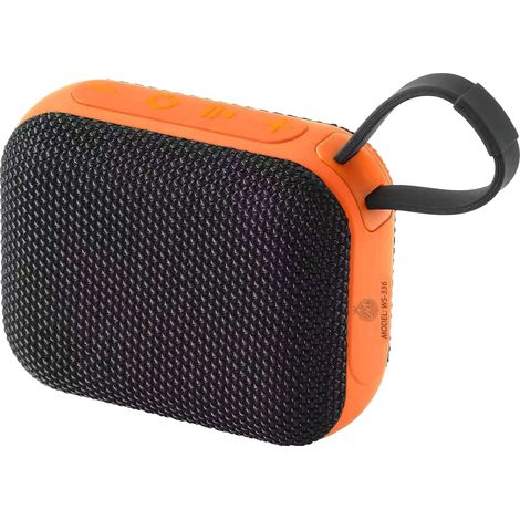 L'Arcolaio Speaker Bluetooth Rettangolare FM Nero/Arancio 10,1x8,2x4,6 cm