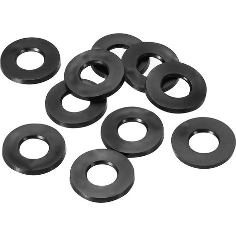 Rondelle Plate Caoutchouc DI 10 / DE 20 mm Noir 10pcs (1/5)
