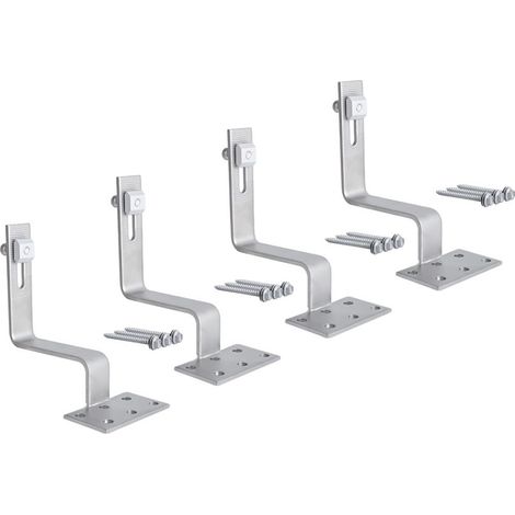 Lot de 4 crochets de toit réglables en acier inoxydable photovoltaïque pour panneau solaire photovoltaïque (1/5)