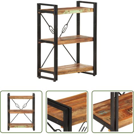 vidaXL Meuble industriel -  Bibliothèque à 3 niveaux 60x30x80cm Bois de récupération massif (1/5)