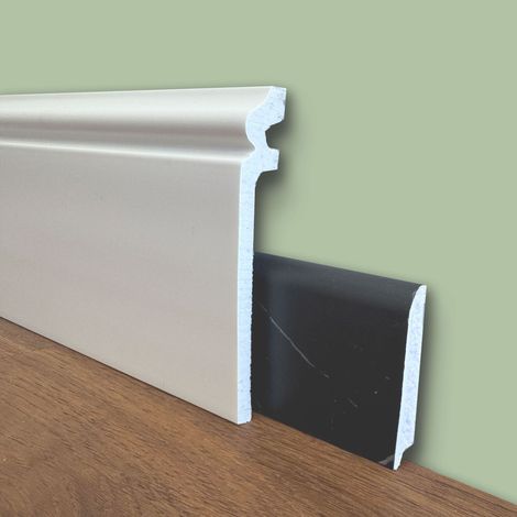 Battiscopa COPRIMARMO DUCALE in POLIMERI linea BASICBOARD  138x22mm - BIANCO pitturabile (prezzo al metro)