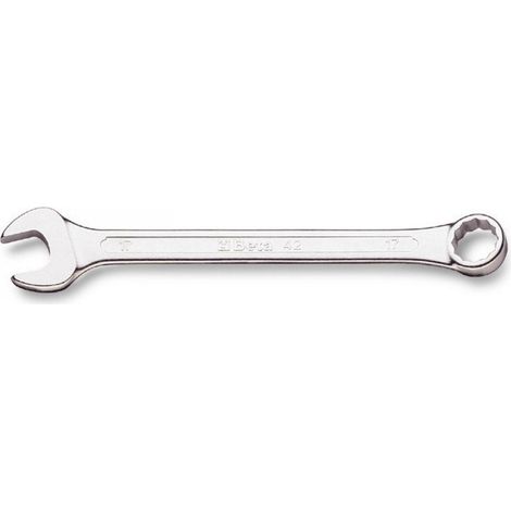 Chiave Combinata a Forchetta e Poligonale Piegata in Acciaio Cromato, Lunghezza 42 mm, Conforme a DIN 3113 e UNI ISO 7738 (1/2)