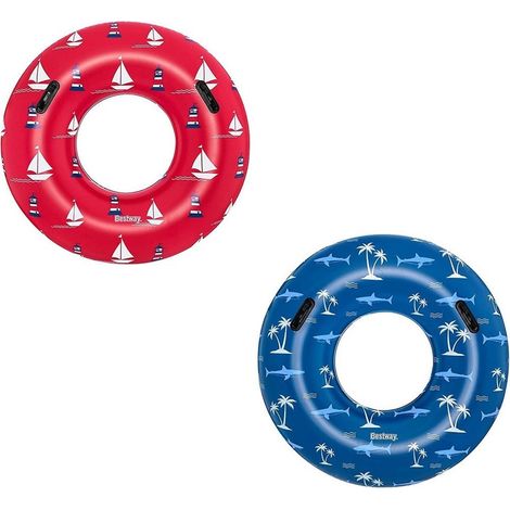 TRADE SHOP - Ciambella Gonfiabile Fashion Nautical Salvagente 119cm Con Maniglie Estate 36353 - (1/5)