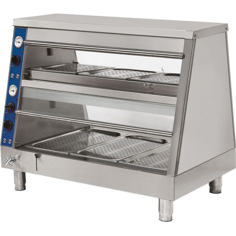 Chauffe-repas à bain-marie avec 2 niveaux, 3x GN 1/1 + 3x GN 2/3 1150x691x932 mm - VIRTUS