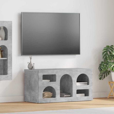 vidaXL Mobile TV Grigio cemento 80 x 35 x 40 cm Legno multistrato