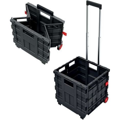 Prosperplast Carrito Plegable Negro 37x39,6x100,8 cm