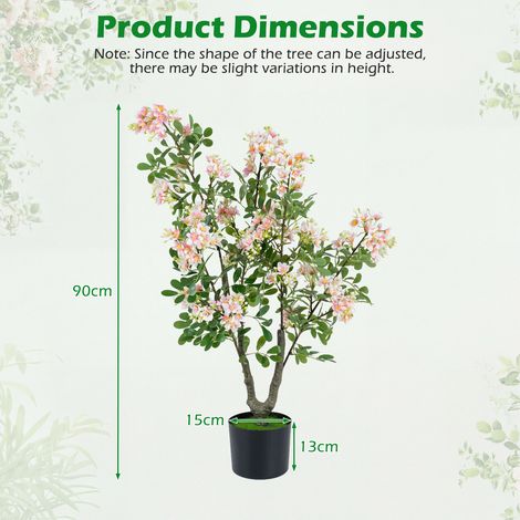 Impatiens artificiel 36 pouces set de 2 avec mini fruits et fleurs en soie - rose (1/5)