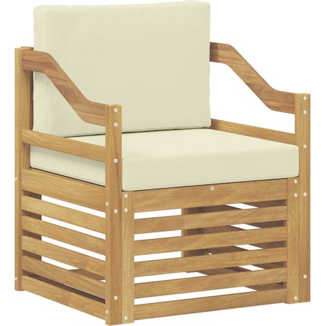 Maison Exclusive - Outdoor-Sofa Polyester Weiß und Creme