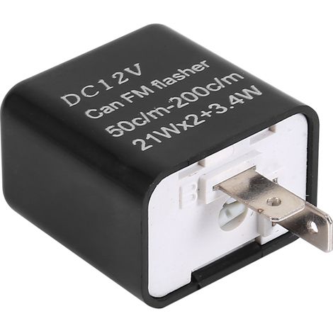 Relé de intermitentes para motocicleta de 2 pines, 12 V, ajustable para bombillas LED, resistente al agua, alta potencia (21 W + 3,4 W), 1 unidad. (1/5)