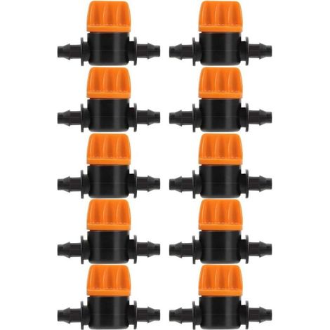 10 Pièces Vanne de Commutation D'irrigation Goutte à Goutte 4/7 Connecteur de Tube D'irrigation Connecteurs de Tuyau Vanne Barbelée Convient pour Jardin Agricole-DOU