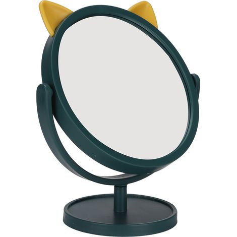 Miroir de maquillage ajustable noir-vert, petit miroir exquis flexible et pratique pour maison ou chambre étudiante, design compact et mignon (1/5)