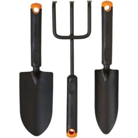 Ensemble d'outils de jardin 3 pièces - pelle, transplantoir, cultivateur, tête en acier antirouille, poignée ergonomique pour la plantation, le creusement et l'aération du sol (1/4)