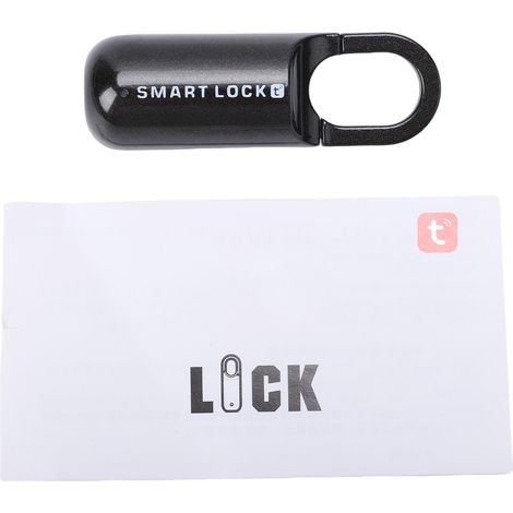 Lucchetto intelligente WiFi, riconoscimento impronte digitali, app TY lock, armadietto wireless ricaricabile, capacità 10 impronte digitali, allarme batteria scarica per valigie, zaini, bagagli, nero. (1/5)