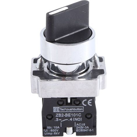 Sélecteur Rotatif 22mm 3 Positions Verrouillage 2 Noir Interrupteur Industriel-Chrom (1/5)
