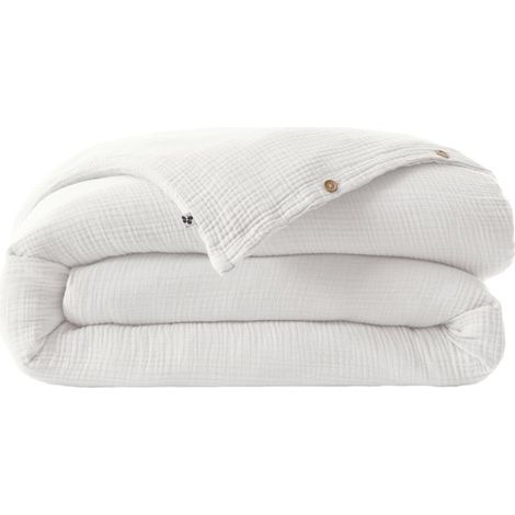 Housse de couette "Ina" toutes dimensions "Quadruple Gaze de Coton" l'Effet Papillon - Ina Chantilly - Housse de couette 240 x 220 cm