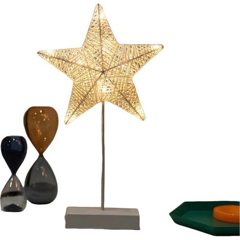 Lampe de table en rotin (étoile) (1/4)