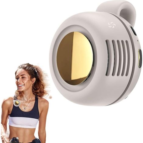 Ventilateur à clip tendance, ventilateur portable sans pales, silencieux à 3 vitesses, ventilateur à porter à la taille (pour chemise), rechargeable via USB-C, rotation à 360°. (1/5)