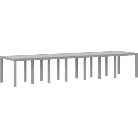 Maison Exclusive - Mesa de Jardín Gris Claro 400 x 100 x 73 cm ratán sintético (1/5)