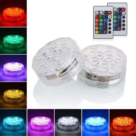 RGB Multicolour LED Submersible Light - Colour Changing - Waterproof - For Vases, Floral Displays, Aquariums, Ponds, Weddings (2 Flowers) (1/5)