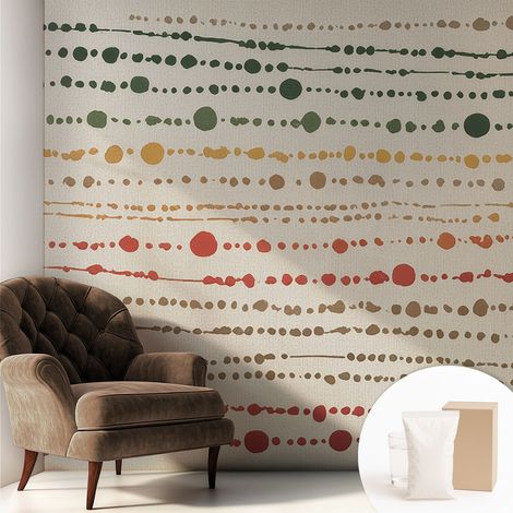 Tapete Vliestapete mit Kleber - Wanddekoration - Wandfolie - 3D Tapete Wand - Wohnungsdeko Bunte Punkte 250x250 cm (1/5)