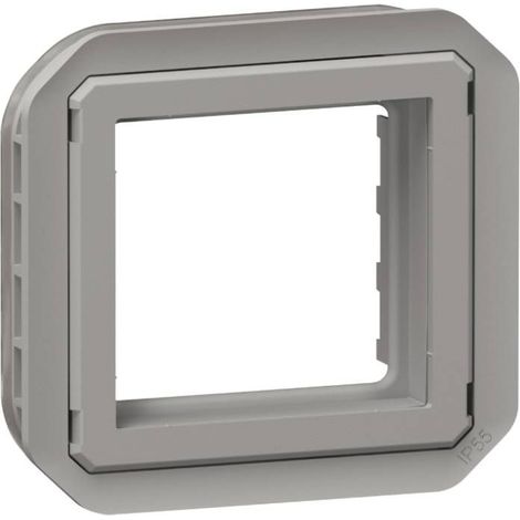 ADAPTATEUR PLEXO IP20 POUR FONCTION MOSAIC - FINITION GRIS SANS VOLET LEGRAND LEG069582L (1/4)