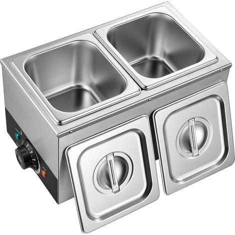 Mophorn Máquina para Fundir Chocolate 800 W con 2 Recipientes, Fabricada en Acero Inoxidable, Temperatura Ajustable de 30°C a 85°C, Sistema de Calentamiento por Baño María (1/5)