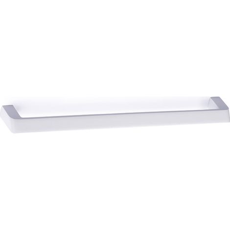 Asa de zamak con acabado blanco mate, dimensiones:233x12x33mm y entrepuntos:224mm -