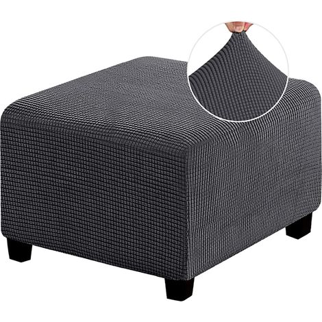 Copripoggiapiedi quadrato, funzionale, elastico, in tessuto jacquard spesso, protettivo, antiscivolo e rimovibile, grigio scuro, taglia S. (1/5)
