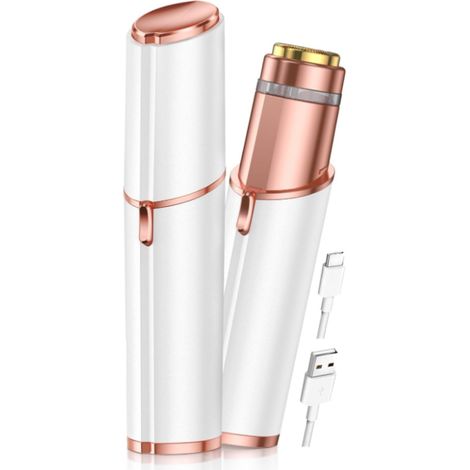Épilateur-Épilateur visage pour femme – Rasoir à sourcils indolore – Mini-rasoir portable pour la maison et les voyages – Blanc (1/5)