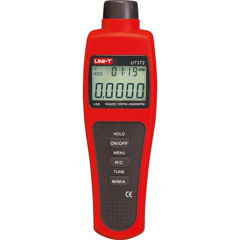 Tachymètre numérique portable - Jusqu'à 99999 RPM - Affichage LCD rétro-éclairé de 100000 comptes - Connexion PC via USB - Valeurs maximales, minimales et moyennes - Arrêt automatique (1/4)