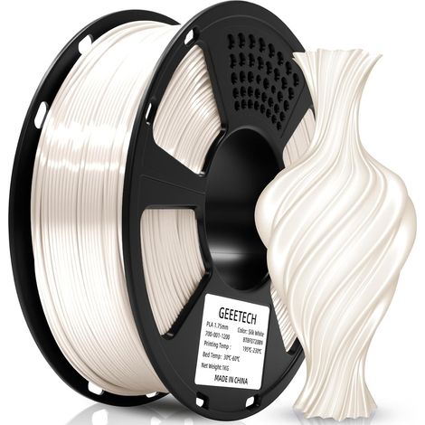 Filament PLA Soie 1.75mm pour Imprimante 3D,Bobine de 1KG,Blanc (1/2)