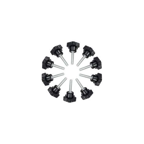 10 vis à oreilles en plastique M6 x 40 mm, vis de rechange à tête en caoutchouc et poignée en forme d'étoile pour équipement industriel (1/5)