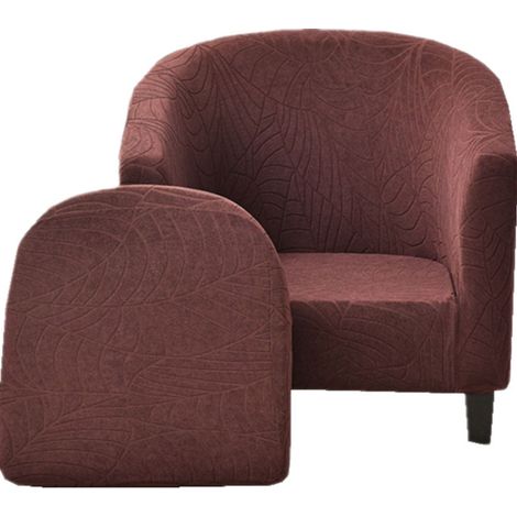 Housse De Fauteuil 1 Place Cabriolet Chesterfield en Tissu Jacquard Extensible Brun (1/5)