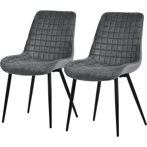ML-Design Set di 2 Sedie per Sala da Pranzo Antracite Seduta in Velluto con Gambe in Metallo Nero Sedie da Cucina con Schienale Sedie da Soggiorno Imbottite per Ufficio Poltrone