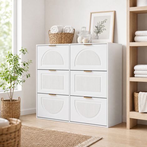 Scarpiera 6 ribalte con ripiani aperti 118x25x115 OKMYHOME (1/5)