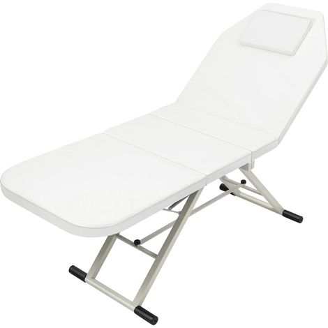 Camilla de masaje, diseño ajustable, plegable y compacta, blanca. (1/2)