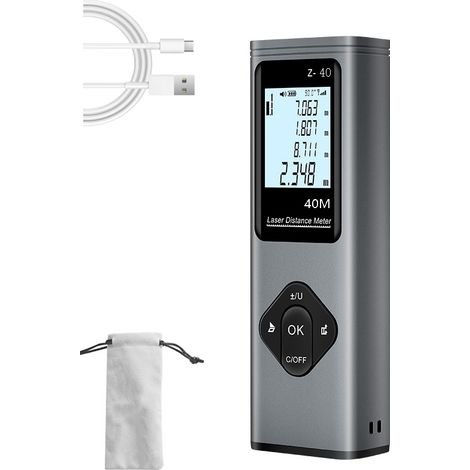 40M Laser Measuring Tool, Digital Laser Rangefinder, Pythagorean Mode, Distance, Area and Volume Measurement, M/in/ft Unit Switch