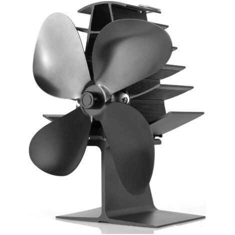 Ventilateur Cheminee en Forme de Sapin de Noël, Ventilateur Poele à 4 Lames pour Cheminée, Départ Rapide Circulation d'air Chaud Ultra Silencieuse économisant Le Carburant Efficacement (1/4)