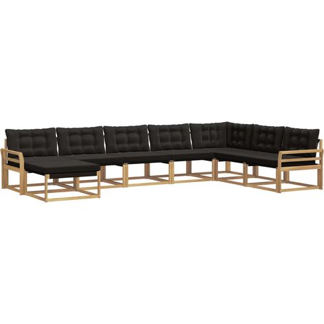 Ensemble de canapés d'extérieur 8 pc Blanc et noir vidaXL (1/5)